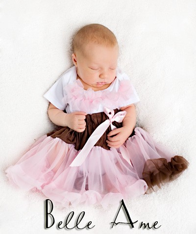 Baby Pink and Chocolate Tank by Belle Ame
